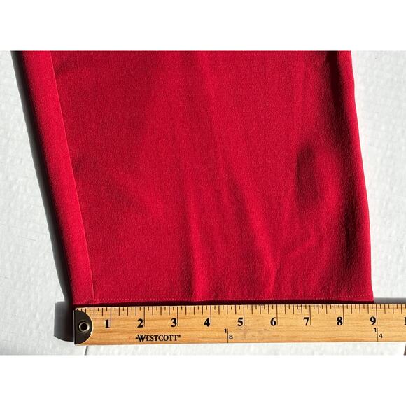 Eileen Fisher Red 100% Silk Pants XL High Waist Straight Leg Minimalist Dressy - Picture 9 of 16